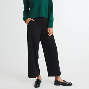 Kit and Ace SERENITY DOUBLE KNIT WIDE LEG PANTS Black Size 10